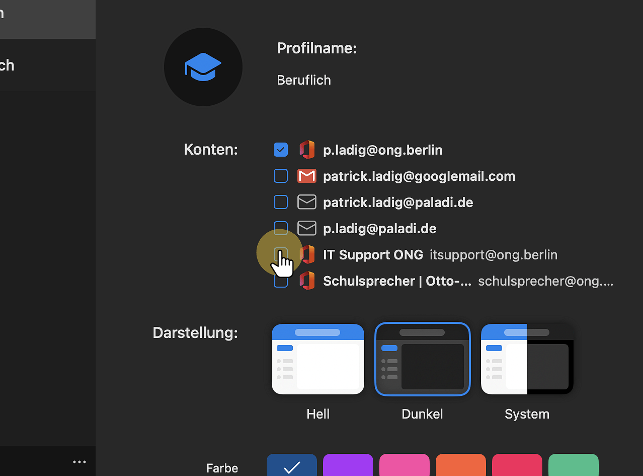 Klick "IT Support ONG"