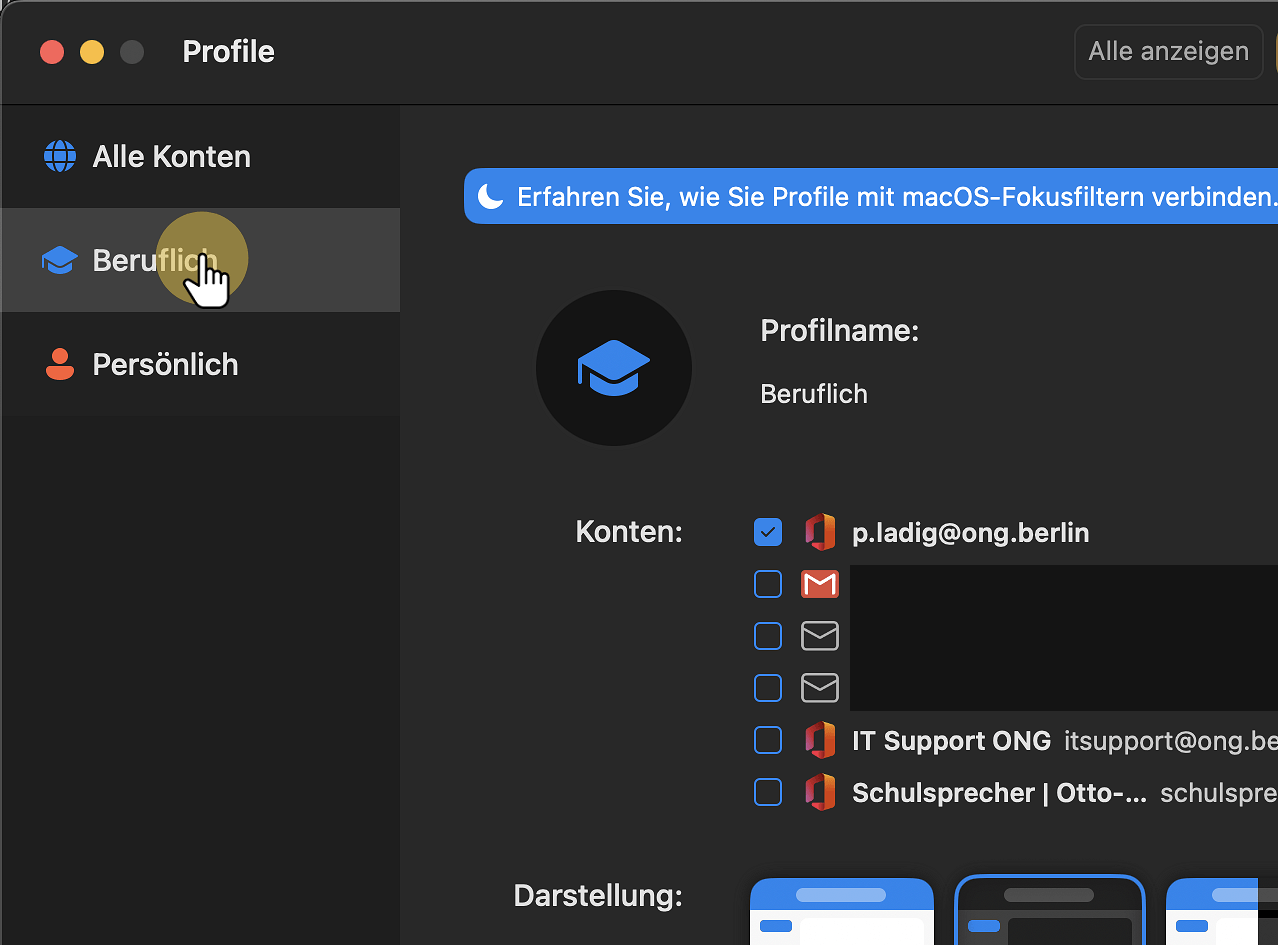 Schritt 12: Profil wählen