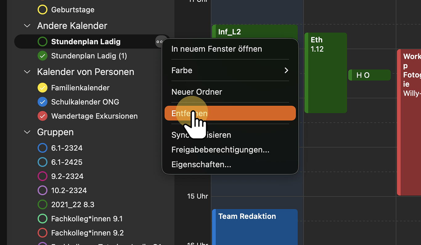 Optional — Ein früheres Abonnement entfernen