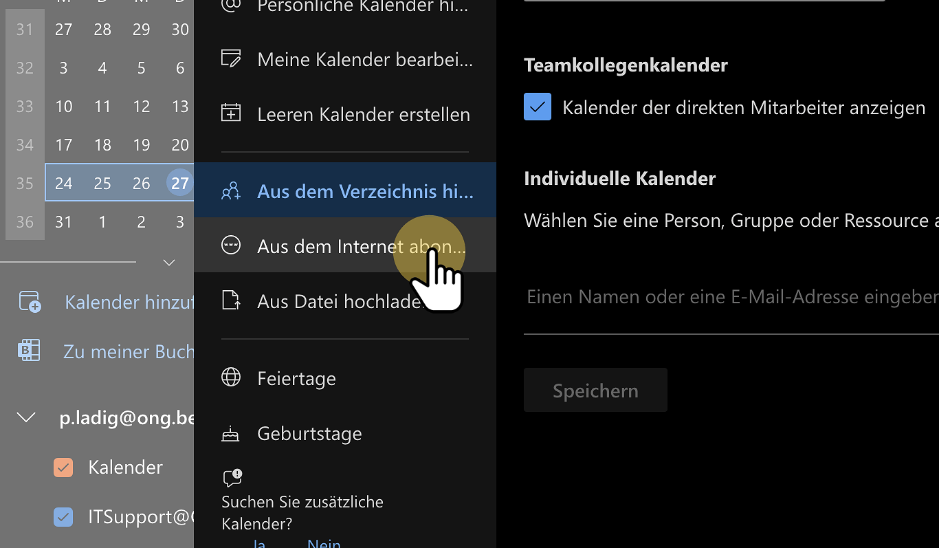 Schritt 8: Aus dem Internet abonnieren